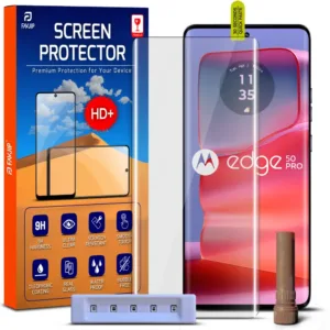 FAVJIP Edge to Edge 3D Curved Tempered Glass Screen Protector for Motorola Edge 50 Pro 5G with Easy Installation Kit - Pack of 1