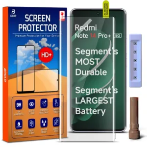 FAVJIP Edge to Edge 3D Curved Tempered Glass Screen Protector for Redmi Note 14 Pro Plus 5G with Easy Installation Kit - Pack of 1