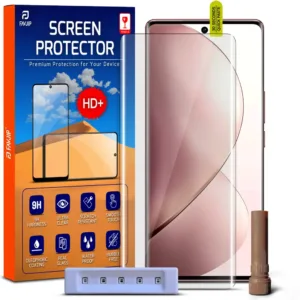 FAVJIP Edge to Edge 3D Curved Tempered Glass Screen Protector for Vivo V29 5G with Easy Installation Kit - Pack of 1