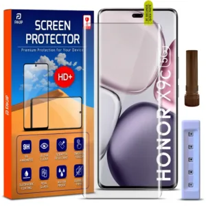 FAVJIP Edge to Edge UV Liquid Glue 3D Curved Tempered Glass Screen Guard Protector for Honor X9c 5G with Easy Installation Kit - Pack of 1
