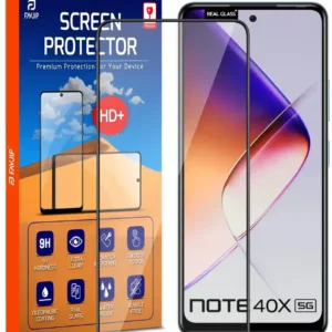 FAVJIP Edge to Edge Tempered Glass Screen Guard Protector for Infinix Note 40x 5G with Easy Installation Kit - Pack of 1