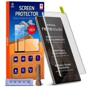 FAVJIP Edge to Edge UV Liquid Glue 3D Curved Tempered Glass Screen Guard Protector for Infinix Note 50s 5G with Easy Installation Kit - Pack of 1