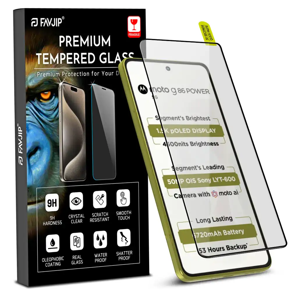 Motorola Moto G86 Power Tempered glass screen protector Main Af1