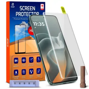 FAVJIP Edge to Edge Tempered Glass Screen Guard Protector for Moto Edge 70 Pro with Easy Installation Kit