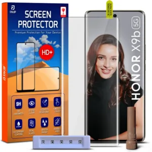 FAVJIP Edge to Edge Tempered Glass Screen Guard Protector for Honor X9b 5G with Easy Installation Kit