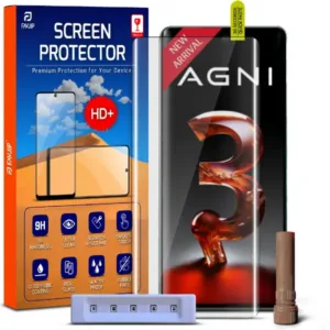FAVJIP Edge to Edge Tempered Glass Screen Guard Protector for Lava Agni 3 5G with Easy Installation Kit