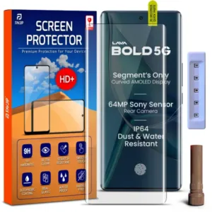 FAVJIP Edge to Edge Tempered Glass Screen Guard Protector for Lava Bold 5G with Easy Installation Kit