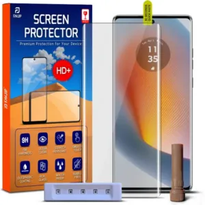 FAVJIP Edge to Edge Tempered Glass Screen Guard Protector for Motorola Edge 50 Fusion 5G with Easy Installation Kit