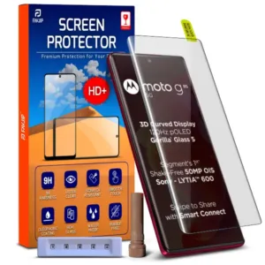 FAVJIP Edge to Edge Tempered Glass Screen Guard Protector for Moto G85 5G with Easy Installation Kit