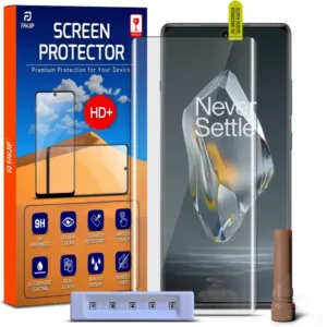 FAVJIP Edge to Edge Tempered Glass Screen Guard Protector for OnePlus 12R 5G with Easy Installation Kit