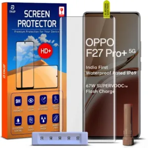 FAVJIP Edge to Edge Tempered Glass Screen Guard Protector for Oppo F27 Pro Plus 5G with Easy Installation Kit