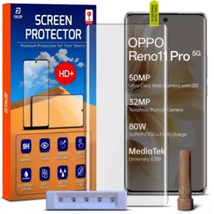 FAVJIP Edge to Edge Tempered Glass Screen Guard Protector for Oppo Reno 11 Pro 5G with Easy Installation Kit