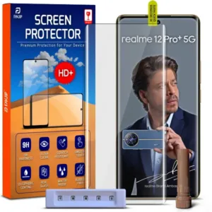 FAVJIP Edge to Edge Tempered Glass Screen Guard Protector for Realme 12 Pro Plus 5G with Easy Installation Kit