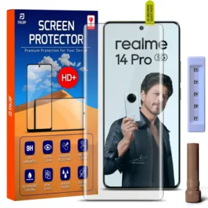 FAVJIP Edge to Edge Tempered Glass Screen Guard Protector for Realme 14 Pro 5G with Easy Installation Kit