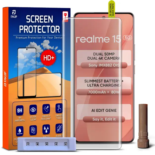 Realme 15 5G Tempered Glass Screen Guard Main Image A1