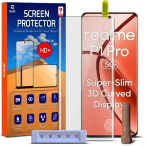 FAVJIP Edge to Edge Tempered Glass Screen Guard Protector for Realme P1 Pro 5G with Easy Installation Kit