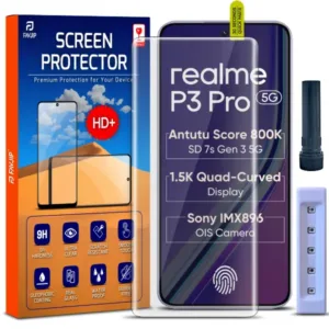 FAVJIP Edge to Edge Tempered Glass Screen Guard Protector for Realme P3 Pro 5G with Easy Installation Kit