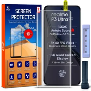 FAVJIP Edge to Edge Tempered Glass Screen Guard Protector for Realme P3 Ultra 5G with Easy Installation Kit