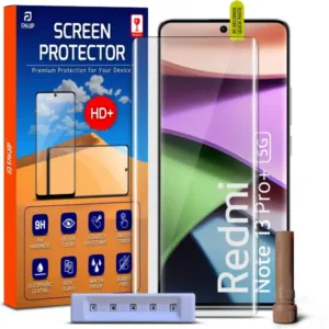 FAVJIP Edge to Edge Tempered Glass Screen Guard Protector for Redmi Note 13 Pro Plus 5G with Easy Installation Kit