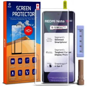 FAVJIP Edge to Edge Tempered Glass Screen Guard Protector for Redmi Note 15 5G with Easy Installation Kit