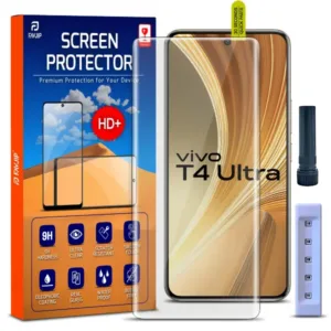 FAVJIP Edge to Edge Tempered Glass Screen Guard Protector for Vivo T4 Ultra 5G with Easy Installation Kit