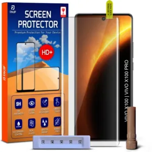 FAVJIP Edge to Edge Tempered Glass Screen Guard Protector for Vivo X100 Pro 5G with Easy Installation Kit