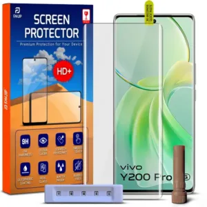 FAVJIP Edge to Edge Tempered Glass Screen Guard Protector for Vivo Y200 Pro 5G with Easy Installation Kit