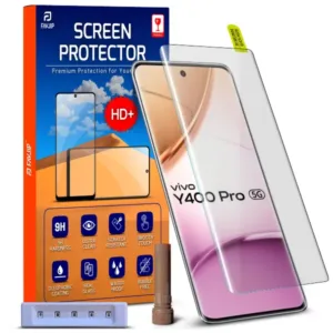FAVJIP Edge to Edge Tempered Glass Screen Guard Protector for Vivo Y400 Pro 5G with Easy Installation Kit