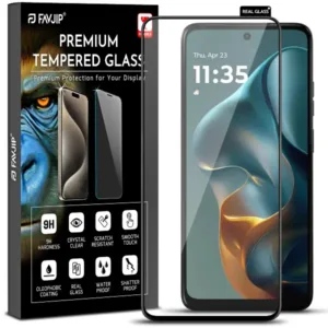 FAVJIP Edge to Edge Tempered Glass Screen Guard Protector for Moto G05 4G with Easy Installation Kit