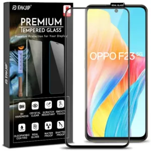 FAVJIP Edge to Edge Tempered Glass Screen Guard Protector for Oppo F23 5G with Easy Installation Kit