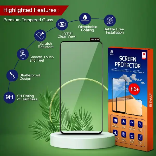 Tempered glass screen guard highlighted features