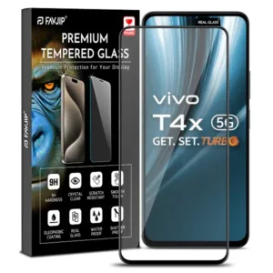 FAVJIP Edge to Edge Tempered Glass Screen Guard Protector for Vivo T4x 5G with Easy Installation Kit