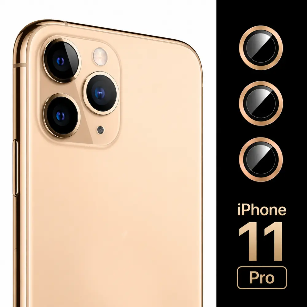 iPhone 11 Pro camera lens protector glass gold main image A1