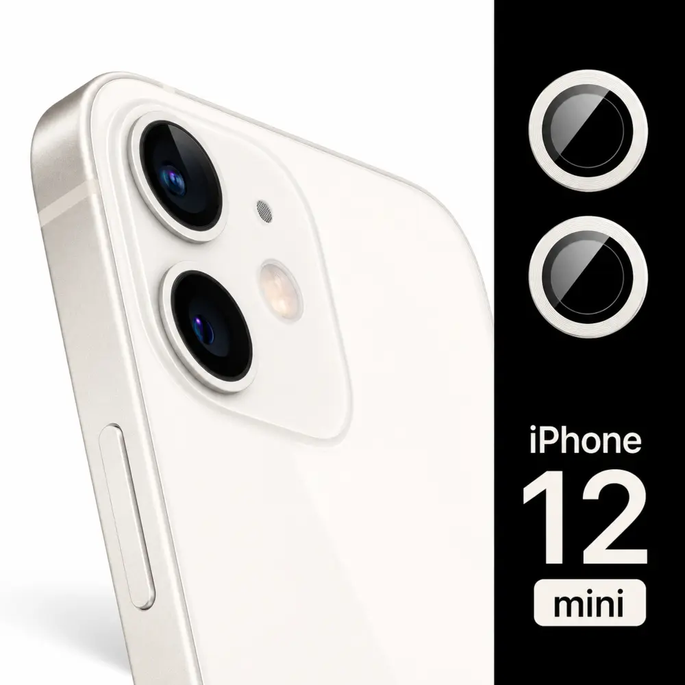 iPhone 12 mini camera lens protector glass white main image A1