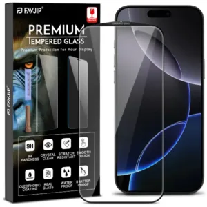 FAVJIP Edge to Edge Tempered Glass for iPhone 16 Pro Max 5G with Easy Installation Kit