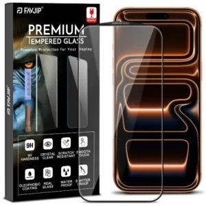 FAVJIP Edge to Edge Tempered Glass for iPhone 17 Pro Max 5G with Easy Installation Kit